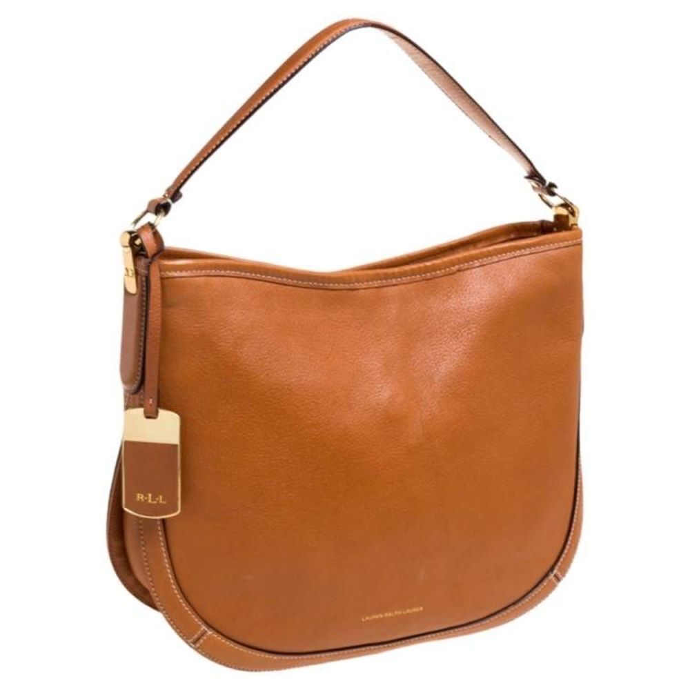 Ralph Lauren Tan Leather Hobo Bag